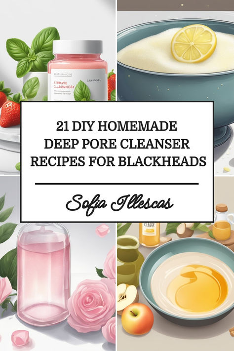 21 DIY Homemade Deep Pore Cleanser Recipes For Blackheads Deep Clean Pores Diy Face Masks, Natural Pore Cleanser, Homemade Pore Cleaner, Diy Acne Face Cleanser, Clean Pores On Face Diy, Homemade Pore Mask, Deep Clean Face Pore Cleansing Diy, Diy Pore Cleanser, Black Heads Removal Homemade