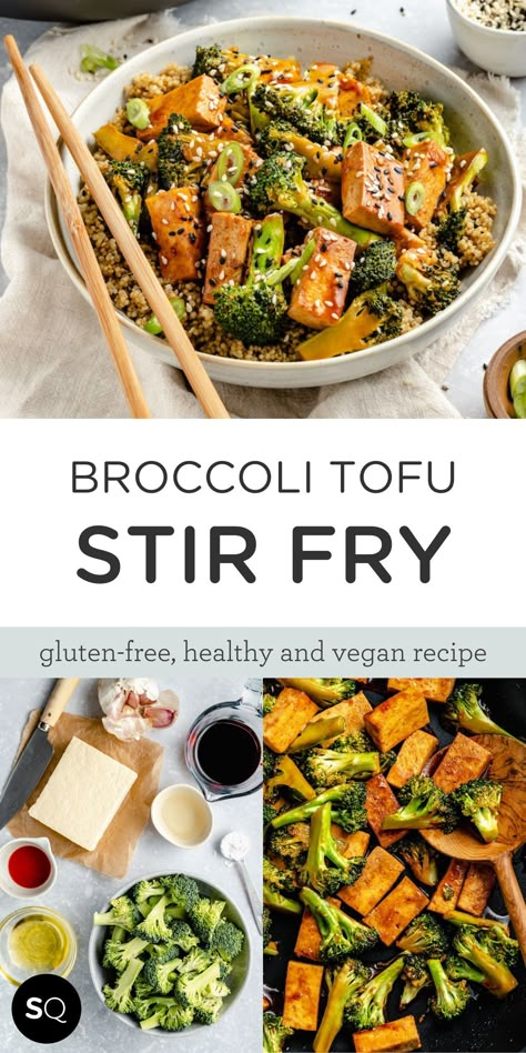 Make a quick, healthy vegan broccoli tofu stir fry recipe with quinoa and a simple, flavorful spicy soy sauce for a naturally gluten-free weeknight dinner.Quick and easy mealSpeedy and healthy is the name of the game for us! Broccoli Tofu Stir Fry | Lunch or Dinner Idea | Vegan & Gluten-Free Recipe | Simply Quinoa Brócoli Recipes, Tofu Stir Fry Recipe, Tofu Broccoli Stir Fry, Recipe With Quinoa, Spicy Soy Sauce, Tofu Dinner Recipes, Tofu And Broccoli, Quinoa Tofu, Broccoli Recipes Healthy