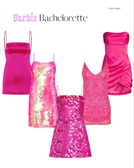 BARBIE themed Bachelorette Night💓💖💘💝 This is going to be a huge trend and I am here for it!!! #Barbie #BarbieTheme #BarbieBachelorette #Bachelorette #BacheloretteTheme #PinkNight #PinkDress #SequinDress #Pink #BarbiePink #NightOutDress #MiniDress #bride #Bridetobe #Wedding Follow my shop @tayalphin on the @shop.LTK app to shop this post and get my exclusive app-only content! #liketkit #LTKstyletip #LTKwedding @shop.ltk https://liketk.it/4eePn Barbie Bride Bachelorette Outfit, Barbie Themed Bachelorette Party Outfits, Hot Pink Bachelorette Party Outfit, Sequin Bachelorette Party Outfit, Barbie Bachelorette Party Outfit, Pink Bachelorette Party Outfit, Sequin Bachelorette Party, Bride Bachelorette Outfit, Barbie Bachelorette Party