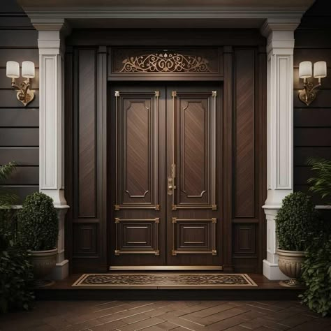 Double Door Main Door Designs, Classic Main Door Design, Classic Main Entrance Door Design, Main Door Designs Entrance, Classic Front Door Design, Classic Doors Entrance, Double Door Main Entrance Design, Main Door Design Entrance Double Doors, Luxury Doors Entrance