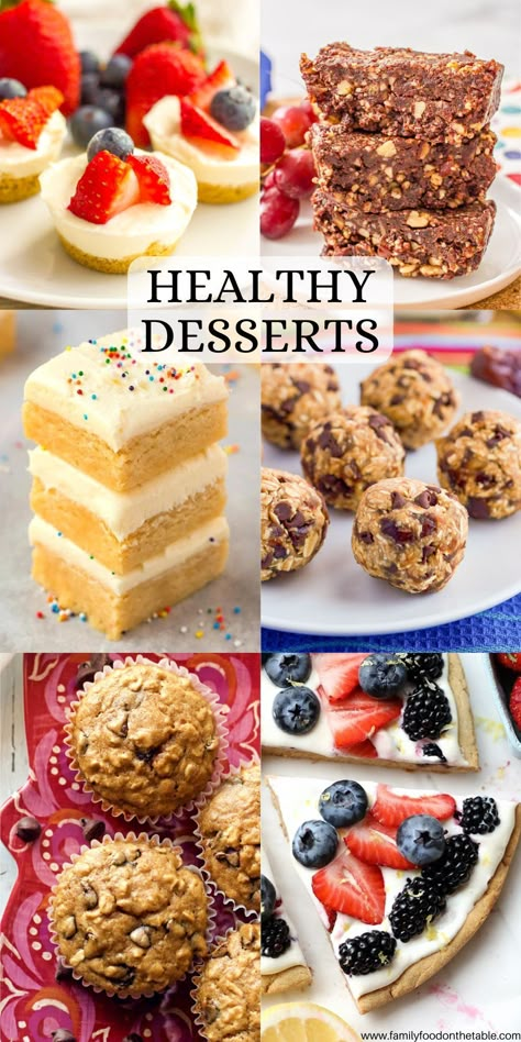 These healthy dessert recipes and ideas include everything from fruity treats to chocolate delights for some lightened up ways to satisfy your sweet tooth. Heart Healthy Desserts, Healthy Dessert Recipes Easy, Food Network Chefs, Dessert Alternatives, Fruity Treats, Heart Healthy Diet, Healthy Chocolate Chip, Healthy Desserts Easy, Dessert Aux Fruits