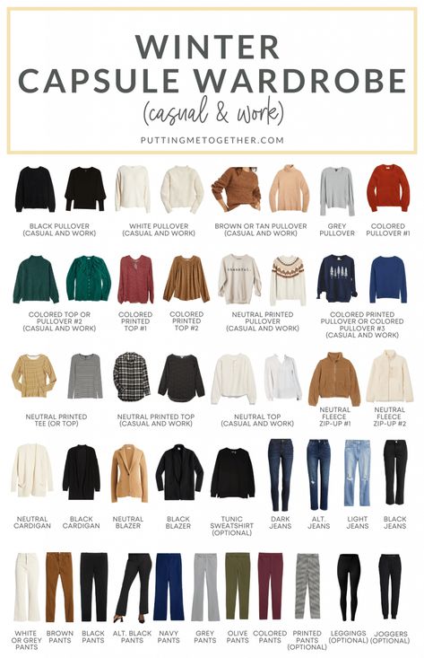 Winter Capsule Wardrobe for Casual and Work Black Leggings Outfit Fall, Capsule Wardrobe List, Workwear Capsule Wardrobe, Fall Winter Capsule Wardrobe, Capsule Wardrobe Casual, Capsule Wardrobe Women, Leggings Outfit Fall, Pants Outfit Fall, Capsule Wardrobe Essentials