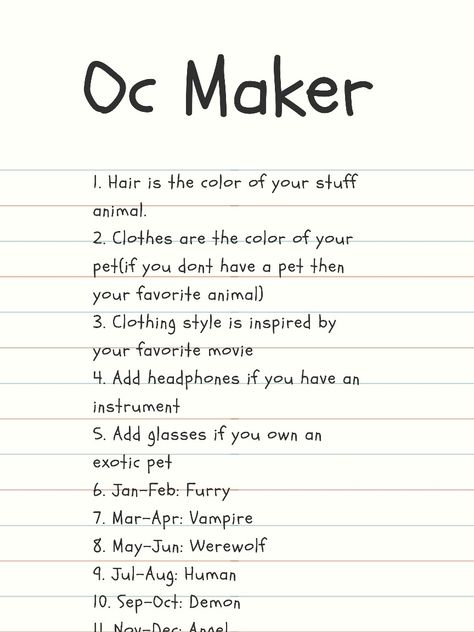 Steps to make an Oc! Making An Oc Challenge, Character Design Based On You, How To Make An Oc Drawing, Oc Making Tips, Create A Fairy Oc, Drawing Promts Oc, 30 Day Drawing Prompt List, Oc Day Challenge, Create Your Own Character Challenge