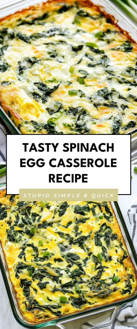 Image for Tasty Spinach Egg Casserole Recipe Veggie Egg Casserole Recipes, Vegetarian Breakfast Casserole Recipes, Crustless Egg Bake, Egg Spinach Casserole Recipes, Egg Spinach Casserole, Spinach Mushroom Egg Casserole, Spinach Souflee Recipes, Spinach Breakfast Casserole, Breakfast Casserole With Spinach