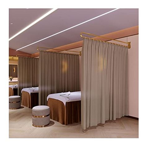 Spa Room Divider Wall Dividers, Spa Divider Ideas, Curtain As Partition, Salon Curtain Dividers, Partition Curtain Room Dividers, Salon Wall Divider Ideas, Salon Room Divider Ideas, Salon Partition Ideas, Partition Curtain Ideas