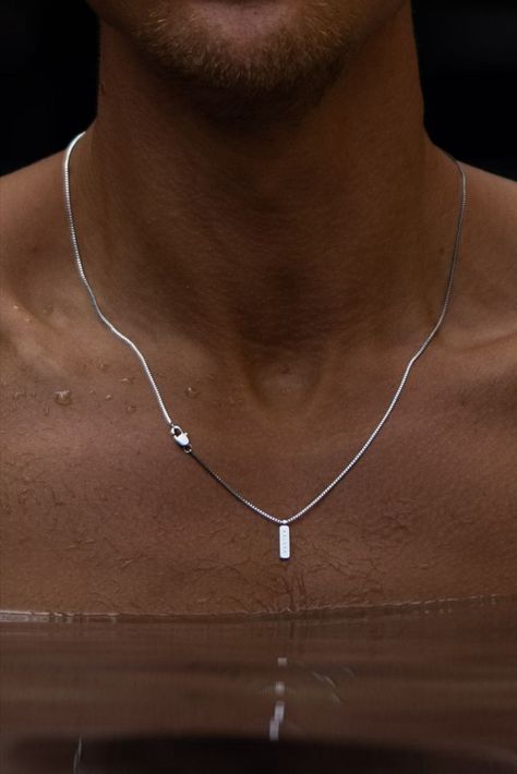 Guy Jewelry, Mens Silver Chain Necklace, Mens Silver Jewelry, Silver Chain For Men, Mens Silver Necklace, Mens Jewelry Necklace, Mens Chain Necklace, Minimal Jewelry, Mens Accessories Jewelry