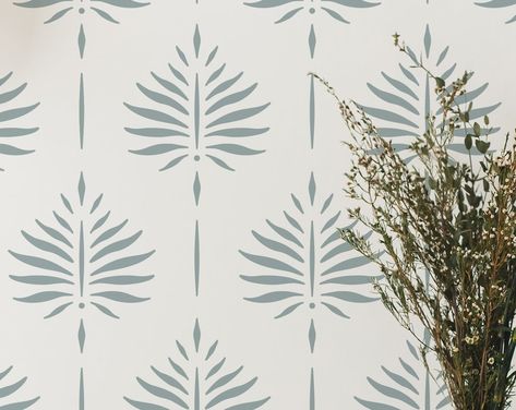 STENCILIT - Etsy Stenciled Walls, Expensive Wallpaper, Fern Wall, Large Wall Stencil, Wall Stencil Patterns, Stencil Painting On Walls, Stencils For Painting, Stenciled Floor, Large Stencils