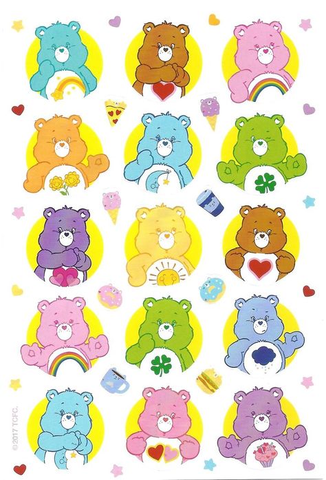 Bears Stickers, Stickers Single, Desain Merek, Care Bear Party, Care Bears Vintage, Care Bear Birthday, 귀여운 음식 그림, 동화 삽화, Bear Wallpaper