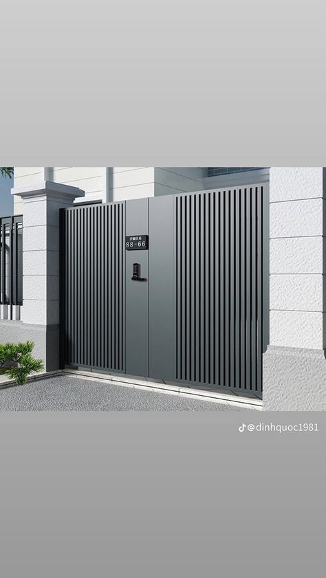 Door Design Modern Indian, Simple Front Gate, Double Door Gate Design, Metal Front Gate, House Main Gates Design Modern, Bedroom Door Design Modern, Indian Door Design, Modern Bedroom Door Design, Double Door Gate