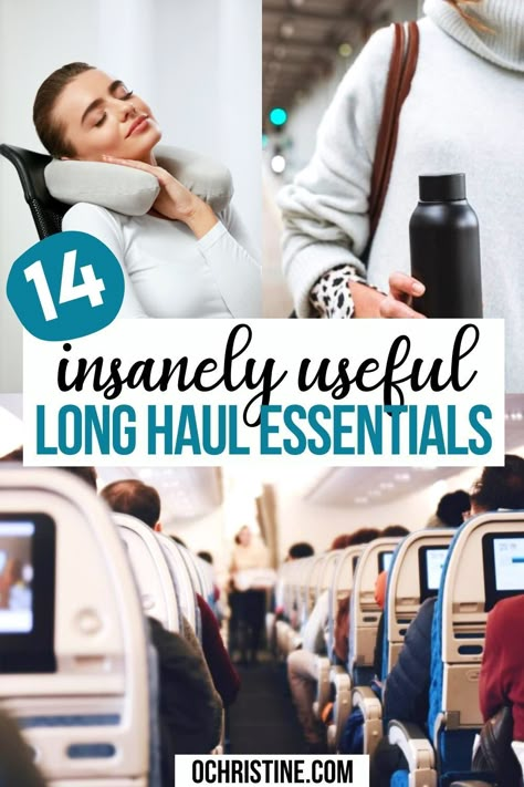 Long Haul Flight Tips, Long Haul Flight Essentials, International Travel Essentials, Air Travel Tips, Travel Life Hacks, Travel Bag Essentials, Long Haul Flight, Travel Essentials List, Plane Travel