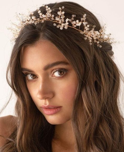 Bridal Hair Crown, Organza Bridal, Boho Bridal Hair, Soho Style, Hair Crown, Trending Hairstyles, Hair Updo, Boho Bridal, Crown Hairstyles