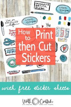 Diy Printable Stickers, Sticker Sheet Size Guide, Cricut Sticker Sheet Tutorial, How To Print Stickers On Cricut, Easy Cricut Stickers, Cricket Stickers Printable, How To Print Stickers, Cricut Stickers How To Make, Print Then Cut Stickers