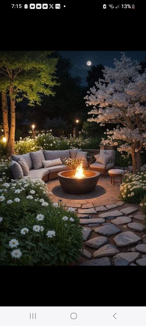 Dream Garden Backyards, Outdoor Decor Backyard, Backyard Makeover, Dream Backyard, Backyard Patio Designs, Back Garden, Outdoor Fire, Outdoor Fire Pit, Backyard Oasis