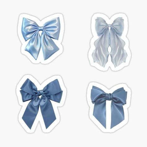 "blue bows sticker pack" Sticker for Sale by audreycore Blue Designs For Journal, Blue Design For Scrapbook, Blue Designer Aesthetic, Blue Scrapbook Design, Cool Stickers Graphics, Blue Scrapbook Stickers, Blue Stickers Aesthetic Printable, Aesthetic Stickers Blue, Blue Journal Stickers