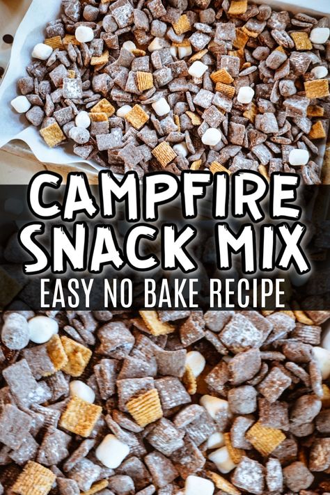 Campfire Snacks, Camping Snacks, Chex Mix Recipes, Snack Mix Recipes, Easy No Bake, Campfire Food, Lake Food, Puppy Chow, Chex Mix