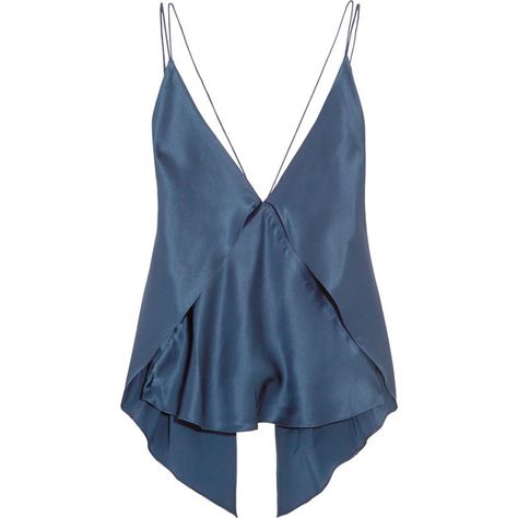 Michael Lo Sordo Paneled silk-satin camisole ($190) ❤ liked on Polyvore featuring tops, navy blue cami, navy blue camisole, blue camisole, navy cami and blue cami Blue Cami, Satin Camisole, Cami Shirt, Bustiers, Cami Top, Silk Top, Fashion Killa, Neck Shirt, Silk Satin