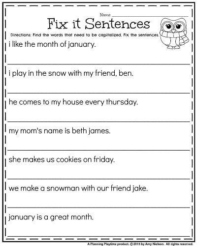 This is the ideal worksheet for EFL students to practice sentence structure in the English language. 1st Grade Writing Worksheets, Capitalization Worksheets, Sentence Worksheet, Writing Sentences Worksheets, Punctuation Worksheets, Ela Worksheets, Language Arts Worksheets, 2nd Grade Writing, 1st Grade Writing