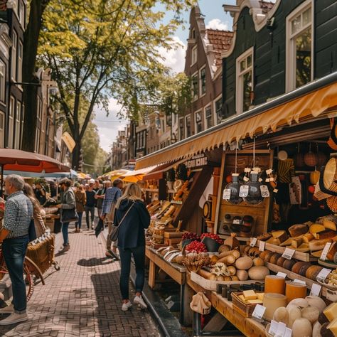 Bustling Market Scene: Visitors browse through a vibrant street market lined with stalls offering a variety of cheeses. #market #cheese #street #stalls #visitors #aiart #aiphoto #stockcake ⬇️ Download and 📝 Prompt 👉 https://ayr.app/l/f4tQ Town Market Aesthetic, Small Town Market, Street Cafe Design, Local Market Aesthetic, Outdoor Market Design, Market Reference, Background Practice, Autumn Market, Market Photography