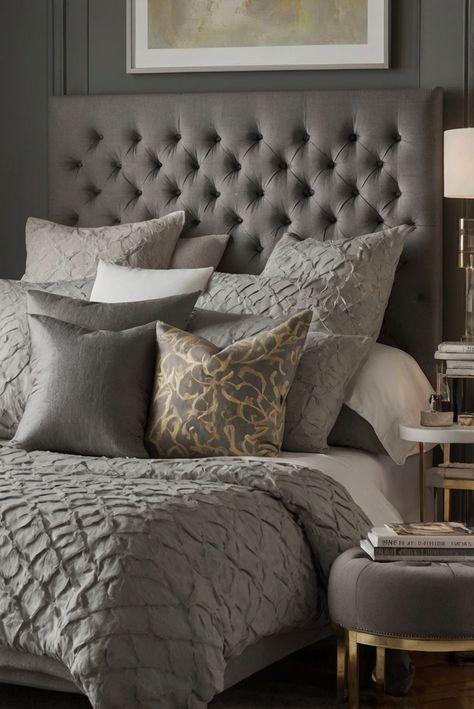 Discover the 9 best color schemes to enhance your gray headboard in this daily interior designer routine. Elevate your bedroom decor with these stylish combinations. #ad   Read MORE ABOUT 9 Best Color Schemes to Complement Your Gray Headboard   Gray upholstered headboard,   Gray bedroom decor,   Gray headboard ideas,   Gray headboard color schemes,   Gray headboard design. Gray Headboard Bedroom Color Schemes, Grey Headboard Bedroom Color Schemes, Bedroom With Grey Headboard, Gray Headboard Bedroom Decor, Bedroom Decor Gray, Gray Tufted Headboard, Tufted Headboard Bedroom, Gray Fabric Headboard, Grey Headboard Bedroom