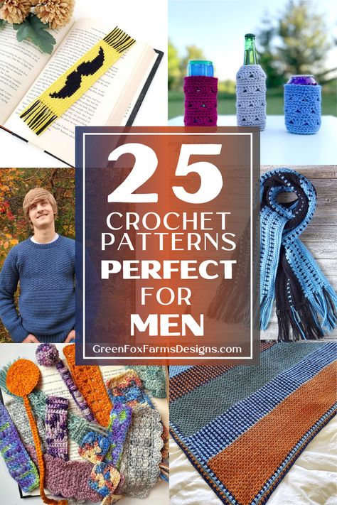 Crochet Patterns For Men, Men Scarf Crochet Pattern, Thoughtful Handmade Gifts, Magic Stitch, Easy Gift Ideas, Crochet Mens Scarf, Small Crochet Gifts, Quick Crochet Gifts, One Skein Crochet