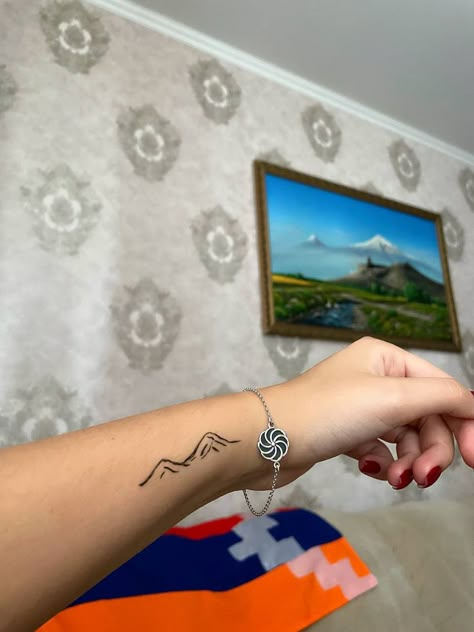 Armenian Tattoos For Women, Armenia Tattoo, Armenian Tattoo Ideas, Armenian Tattoo, Armenia Flag, Armenian Flag, Writing Tattoos, Pretty Tattoos, Armenia