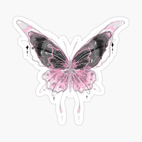 Get my art printed on awesome products. Support me at Redbubble #RBandME: https://www.redbubble.com/i/sticker/Y2K-Butterfly-by-marsartshop/146395502.JCQM3?asc=u Y2k Stickers, Sticker Design Inspiration, Scrapbook Printing, Y2k Butterfly, Cute Laptop Stickers, Collage Phone Case, Scrapbook Stickers Printable, Wallpaper Stickers, Black Stickers