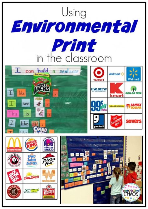 Prek Environmental Print, Environmental Print Preschool Free Printable, Environmental Print Kindergarten, Environmental Print Preschool, Alphabet Intervention, Environmental Print Activities, Prek Phonics, Free Classroom Printables, Classroom Kindergarten