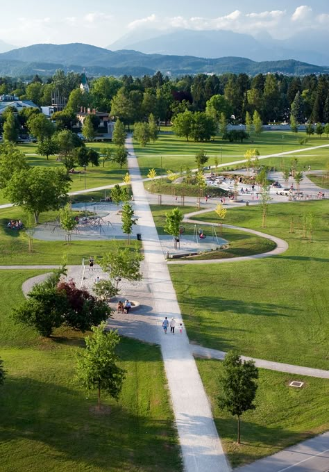 Šmartinski Park, Playground by LUZ « Landscape Architecture Platform | Landezine Landscape Architecture Park, Urban Landscape Design, Park Design, Park Playground, Park Landscape, Urban Park, Landscape Architecture Design, Landscape Plans, Landscape Plan