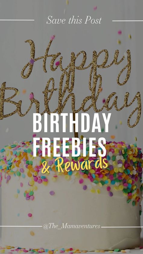 Birthday Rewards & Freebies Birthday Month Freebies, Birthday Freebies 2024, Freebies On Your Birthday, Your Birthday Month, Birthday Rewards, Birthday Giveaways, Birthday Freebies, It's Your Birthday, Birthday Month