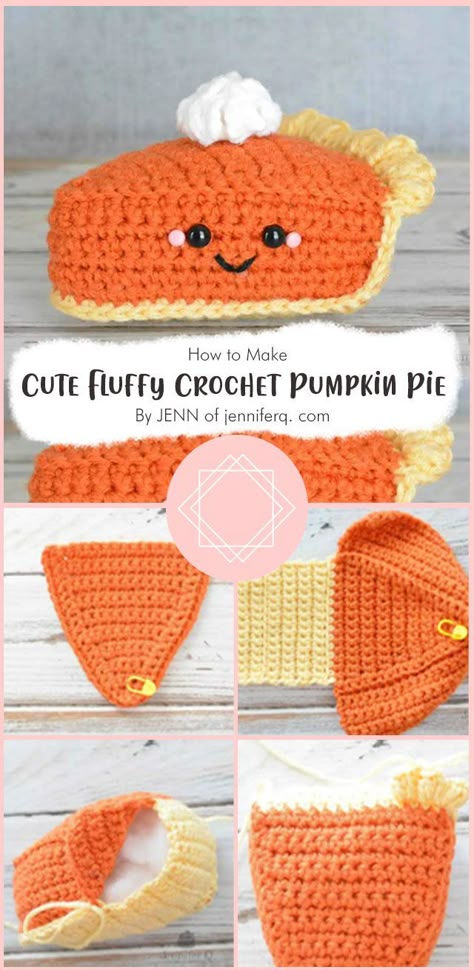 Crochet Pumpkin Pie, Thanksgiving Crochet Patterns, Crochet Fall Decor, Thanksgiving Crochet, Fall Crochet Patterns, Halloween Crochet Patterns, Crochet Animals Free Patterns, Crochet Business, Crochet Design Pattern