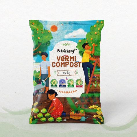 Petrichory Vermicompost – Packaging Of The World Vermicompost Packaging, Terrace Gardening, Happy Emotions, Image Collage, Food Branding, Album Art Design, Branding Design Packaging, Home Gardening, Learning Graphic Design