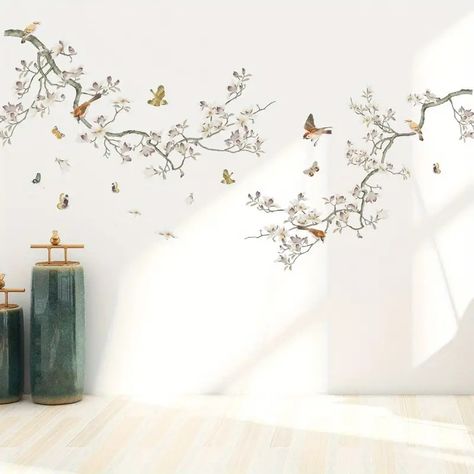 Temu | Explore the Latest Clothing, Beauty, Home, Jewelry & More Wall Decal Branches, Peach Walls, Bird Wall Decals, Floral Wall Decals, Flower Wall Decals, Glass Decals, Tree Wall Stickers, Flower Wall Stickers, Wall Stickers Home Decor