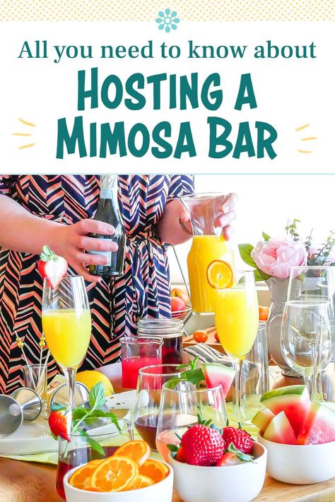 Mimosa Bar Ideas Tailgate, Mimosa For A Crowd, Best Juices For Mimosa Bar, Juices For Mimosa Bar, Mimosa Charcuterie Board, Bubbly Bar Ideas, Mimosa Bar Set Up, Mimosa Bar Ideas Brunch Party, Mimosa Bar Ideas