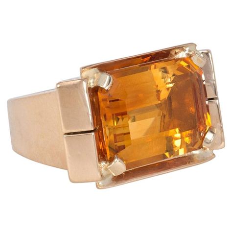 Rose Gold Cocktail, Topaz And Citrine, Asymmetrical Ring, Stone Ring Design, Yellow Gold Cocktail Ring, Sapphire Cocktail Ring, Citrine Jewelry, Citrine Pendant, Retro Ring