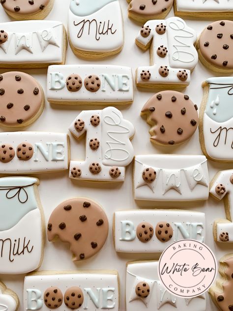 Milk And Cookies Second Birthday, One Cute Cookie Birthday Party, One Tough Cookie Birthday Party Girl, One Sweet Cookie Birthday, First Birthday Cookie Theme, One Smart Cookie Birthday Party, Cookie Themed First Birthday, First Birthday Cookies Boy, One Tough Cookie Birthday