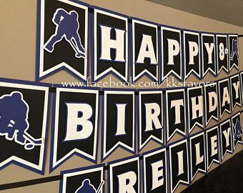 Hockey birthday party | Etsy Hockey Themed Birthday Party, Hockey Birthday Party, Hockey Birthday Parties, 6th Birthday Boys, Ribbon Clipart, Hockey Party, Hockey Birthday, Popcorn Boxes, Highchair Banner