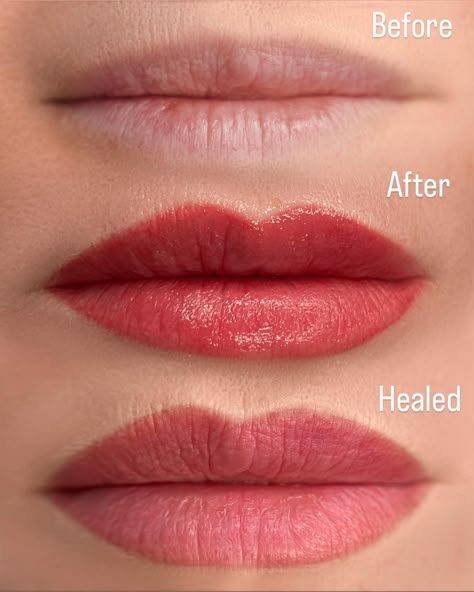 Lip blush is a semi-permanent tattoo that looks just like makeup! It will enhance your natural beauty💕 Here at elitespama we use only high quality pigments for your safety☺️We always suggest picking a color that is very similar or close to your natural lip color. Tattoo Lip Color, Healed Lip Blushing, Lip Blush Tattoo Before And After, Lip Pigmentation Tattoo, Semi Permanent Lip Blush, Natural Lip Tattoo, Lipblush Before And After, Pmu Lips Permanent Makeup, Lip Blushing Tattoo Healing