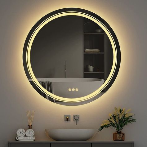 Smart Mirror Bathroom, Trendy Bathroom Decor, Mirror Design Ideas, Illuminated Bathroom Mirror, Plants Interior, Bathroom Mirror Design, Mirrors For Makeup, Mirror Wall Bedroom, Backlit Mirror