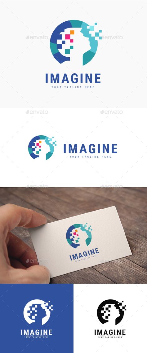 Imagine Logo - Humans Logo Templates Download here : https://graphicriver.net/item/imagine-logo/20187854?s_rank=434&ref=Al-fatih #logo #template #logotemplate #brain #graphicriver #child #concept #digital #pixel #head #human #hightech #mind #share Imagine Logo, Graphic Designer Ideas, Music Education Quotes, Market Logo, Brain Logo, Business Fonts, Human Logo, Education Logo, Letterhead Template