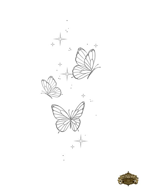 Butterfly Tattoo Elegant, Butterfly Lower Arm Tattoo, Three Butterfly Tattoo Designs, Butterfly Sternum Tattoo Women, Butterfly Tattoo Shoulder Blade, Butterfly And Stars Tattoo, Buterfluffy Tatoos, Sun And Butterfly Tattoo, Little Butterflies Tattoo