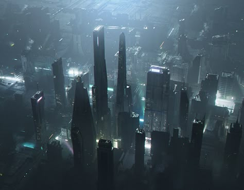 Rainy Sci Fi City, Sci Fi Snow City, Scifi City Aesthetic, Sci Fi Megastructures, Sci Fi City Aesthetic, Si Fi Aesthetic, Sci Fi City Art, Futuristic City Aesthetic, Sci Fi City Futuristic Architecture