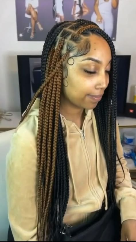 Hairstyles Peekaboo Braids, Braids With Peekaboo Color, Hairstyles Peekaboo, Braids With Peekaboo, Peekaboo Braids, Peekaboo Hair Colors, Peekaboo Color, Cute Box Braids, Braided Hairstyles For Black Women Cornrows