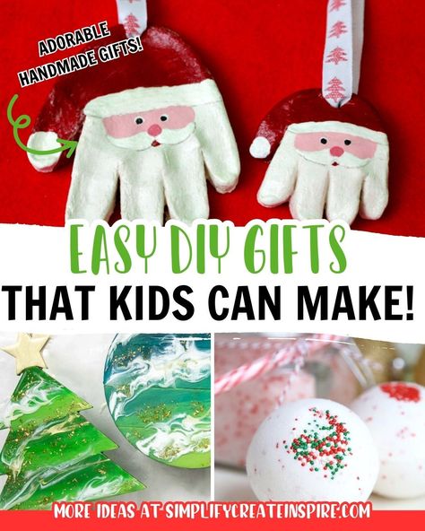 These Christmas gifts kids can make are made with love! There is something so special about receiving handmade Christmas gifts and even more so when it is a gift made by a child who is special to you.The best part is, that there are plenty of easy Christmas gifts for kids to make, with a little help from you!So I’ve put together some creative and unique handmade Christmas gifts kids can make themselves. DIY Gifts Home Made Gifts For Grandparents Diy, Easy Christmas Craft Gifts For Kids, Kids Homemade Christmas Gifts For Family, Diy Christmas Gift From Grandkids, Easy Christmas Crafts For Kids To Gift, Easy Christmas Cricut Gifts, Christmas Craft Gifts For Grandparents, Christmas Presents Made By Kids, Holiday Gifts From Toddlers