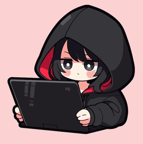 Cute girl in black hoodie | Premium Vector #Freepik #vector #esport #gaming #streamer #gamer Cute Youtube Icons, Drawing Hoodies, Gamer Icon, Gaming Pfp, Gaming Icon, Games Icon, Avatar Game, Cute Avatar, Dark Hoodie