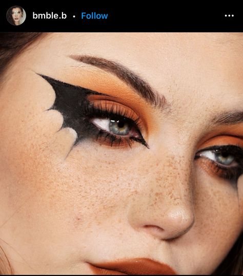 Bat Makeup, Orange Makeup, Halloween Eye Makeup, Halloween Makeup Inspiration, Halloween Eyes, Halloween Makeup Easy, Dope Makeup, Edgy Makeup, Creative Eye Makeup