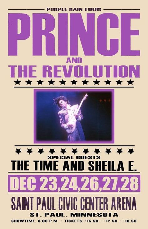 1984 Poster, Prince Poster, Prince Purple, Prince And The Revolution, Vintage Concert Posters, Early Music, Vintage Music Posters, Prince Purple Rain, Tour Poster