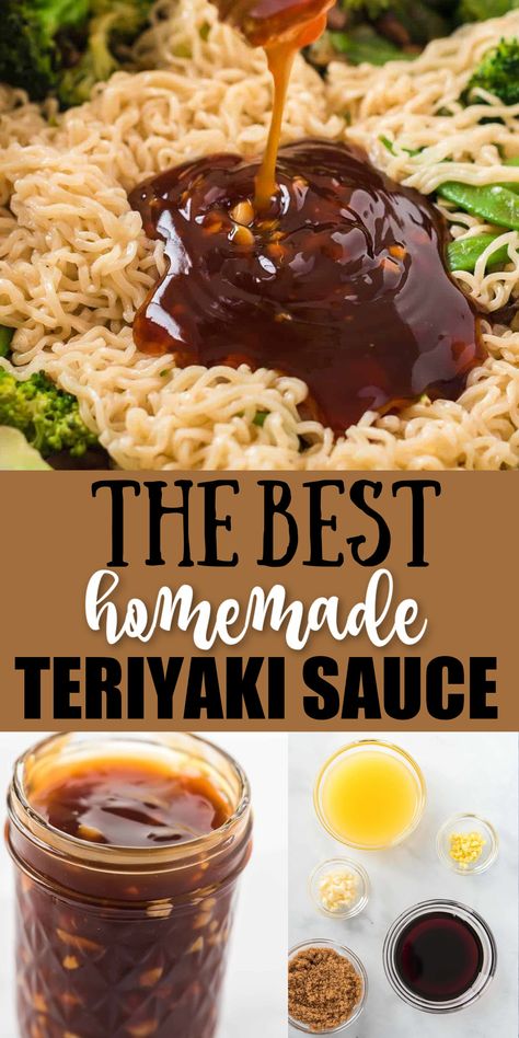 Easy Teriyaki Sauce Recipe, Make Teriyaki Sauce, Teriyaki Sauce Recipe, Homemade Sauce Recipes, Homemade Condiments, Asian Sauce, Fry Recipes, Homemade Teriyaki Sauce, Homemade Spices