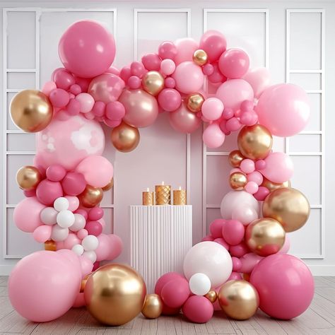 Amazon.com: PartyWoo Pink and Gold Balloons, 140 pcs Pastel Pink and Chrome Gold Balloons Different Sizes Pack of 18 Inch 12 Inch 10 Inch 5 Inch for Balloon Garland Arch as Birthday Decorations, Party Decorations : Toys & Games Pink And Gold Balloons, Gold And Pink Balloons, Pink And Gold Birthday Party, Small Balloons, Garland Arch, Bubble Balloons, Balloon Pump, Anniversary Decorations, Decorations Party