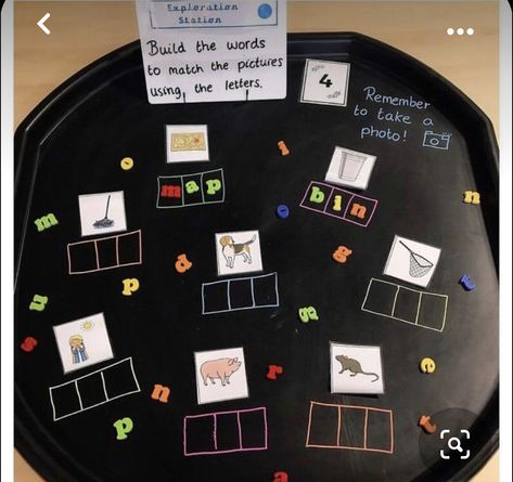 Year 1 English Tuff Tray Ideas, Eyfs Letter Activities, Spelling Activities Ks1, M Phonics Activities, Phonics Play Activities, Spelling Tuff Tray Ideas, English Tuff Tray Ideas, Reception English Activities, Ks1 Tuff Tray