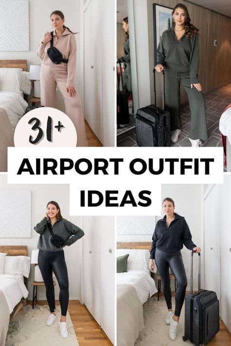 Plane Outfit Airport Style, Airplane Travel Outfits, Casual Airport Outfit, Airport Outfit Comfy, Airport Outfit Winter, Cute Airport Outfit, Airport Outfit Ideas, Comfy Airport Outfit, Plane Outfit